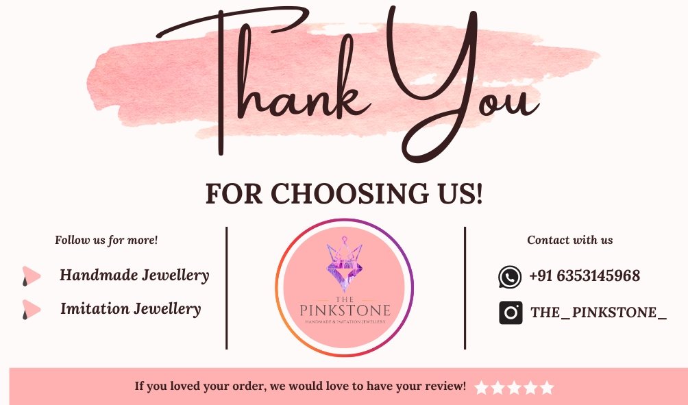 The Pinkstone brand card and packaging